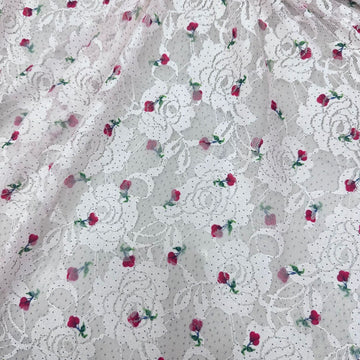 White Lace Midi Prom Dresses Off Shoulder A Line Flower Embroidered