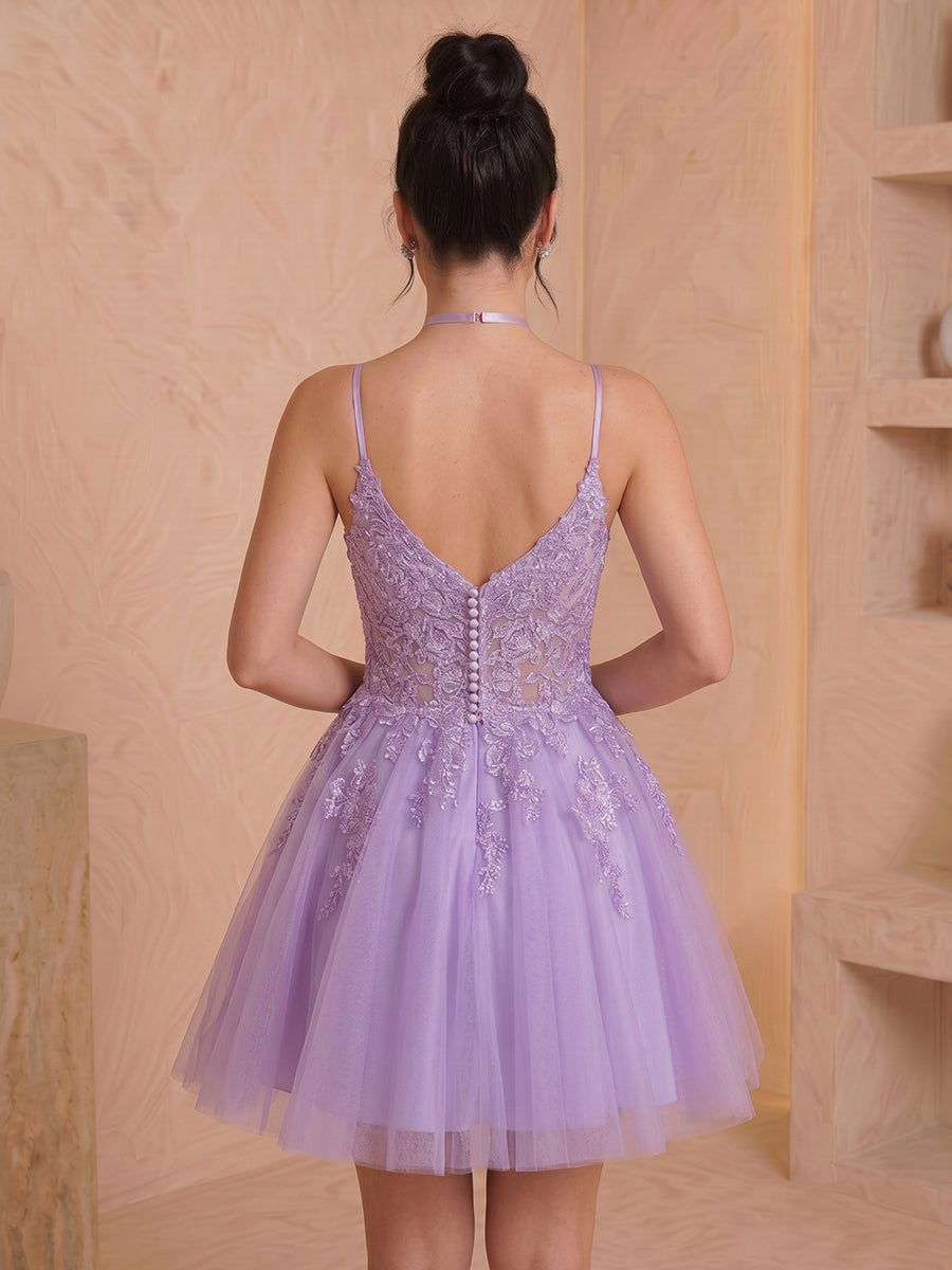 Sweetheart A Line Tulle Sleeveless Short Homecoming Dresses