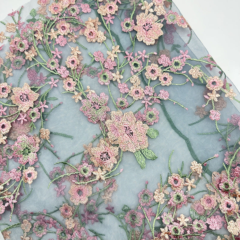 Floral Embroidered Tulle Long Prom Dresses Sage Green One Shoulder A Line