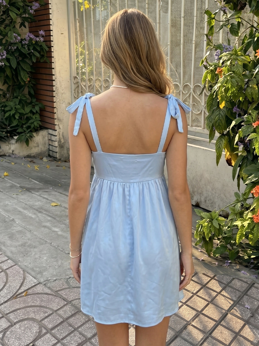 A Line Satin Spaghetti Straps Sleeveless Short Homecoming Dresses