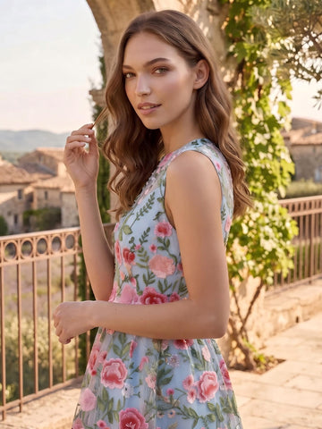 Embroidery A Line Lace Appliques Sleeveless Short Homecoming Dresses