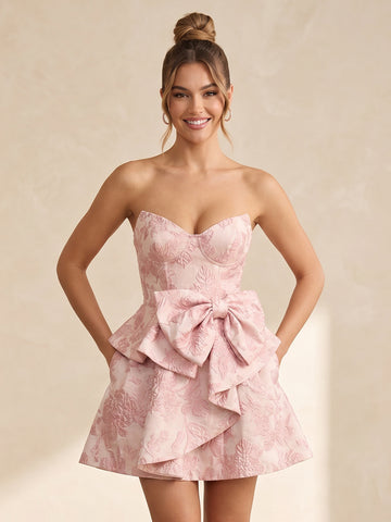 A Line Satin Sweetheart Jacquard Sleeveless Short Homecoming Dresses