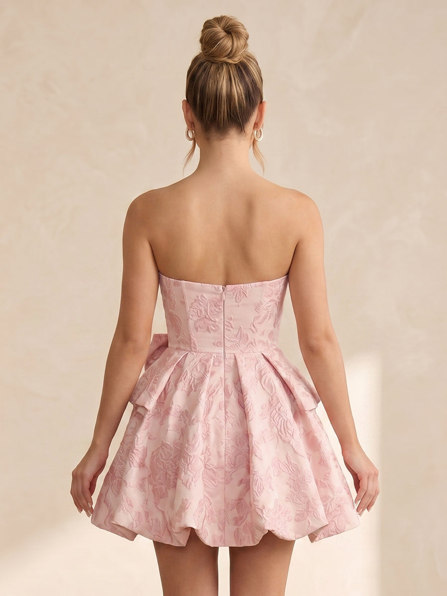 A Line Satin Sweetheart Jacquard Sleeveless Short Homecoming Dresses