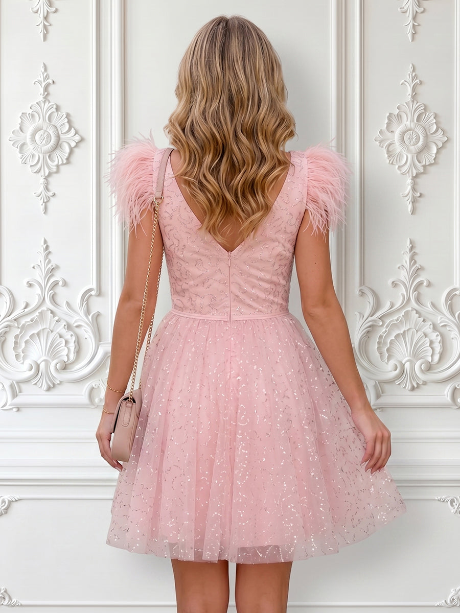 Satin A Line Sweetheart Sleeveless Short Homecoming Dresses
