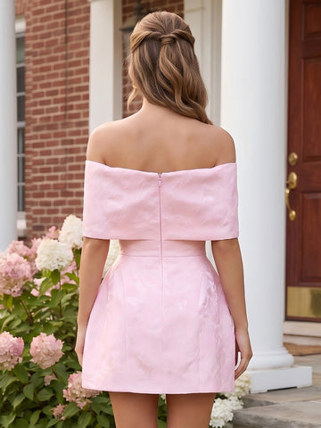 Satin A Line Off the Shoulder Sleeveless Short Homecoming Dresses