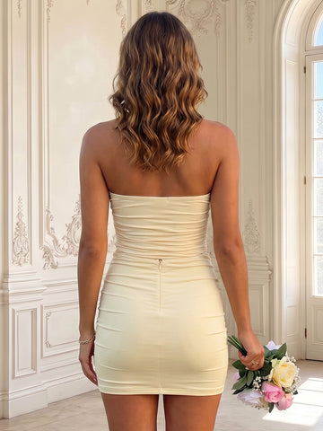 Sheath Satin Sweetheart Sleeveless Short Homecoming Dresses