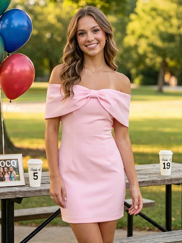 Satin Strapless Off Shoulder Sheath Sleeveless Short Homecoming Dresses