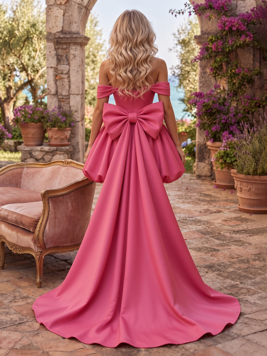 Satin Off the Shoulder A Line Sleeveless Short Homecoming Dresses
