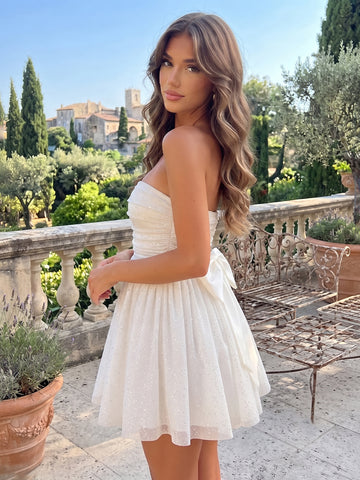 Sequins Strapless A Line Sleeveless Short Homecoming Dresses