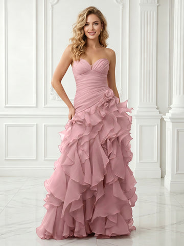 Sweetheart Chiffon A Line Sleeveless Evening Dresses