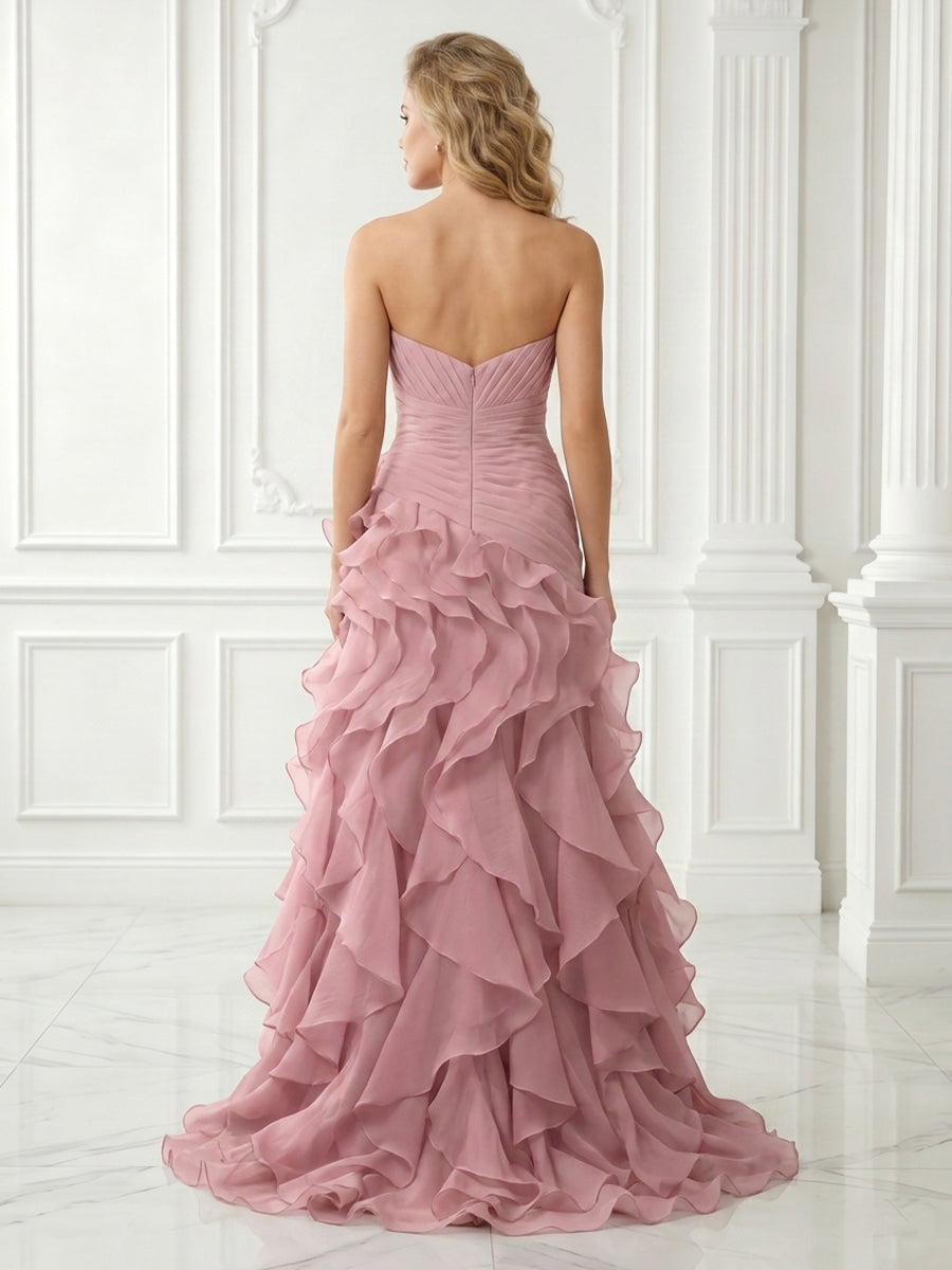 Sweetheart Chiffon A Line Sleeveless Evening Dresses