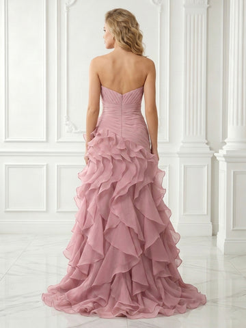 Sweetheart Chiffon A Line Sleeveless Evening Dresses