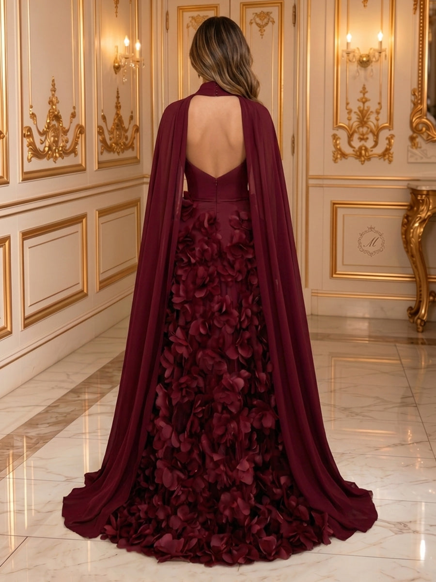 A Line Sweetheart Satin Sleeveless Lace Applique Long Evening Dresses