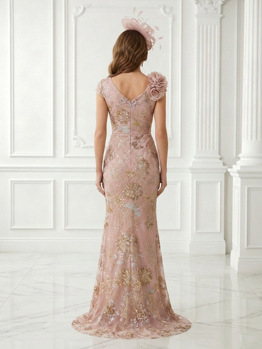 Jacquard One Shoulder Sleeveless Sheath Long Evening Dresses