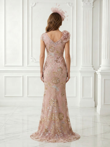 Jacquard One Shoulder Sleeveless Sheath Long Evening Dresses