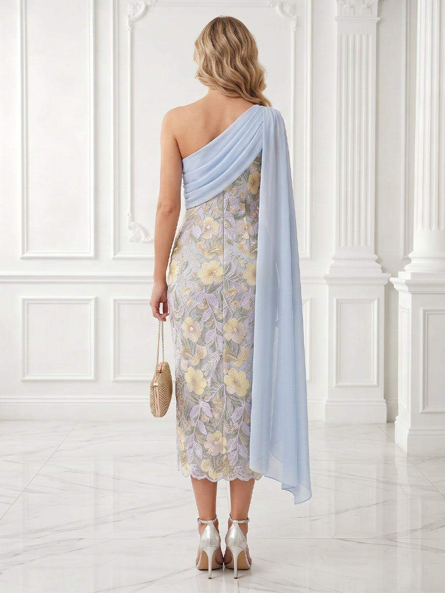 Mermaid One Shoulder Sleeveless Long Evening Dresses