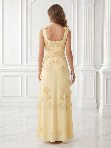 A Line Jewel Satin Sleeveless Long Evening Dresses