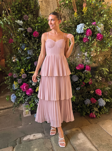 A Line Sweetheart Chiffon Sleeveless Wedding Guest Dresses with Pleated