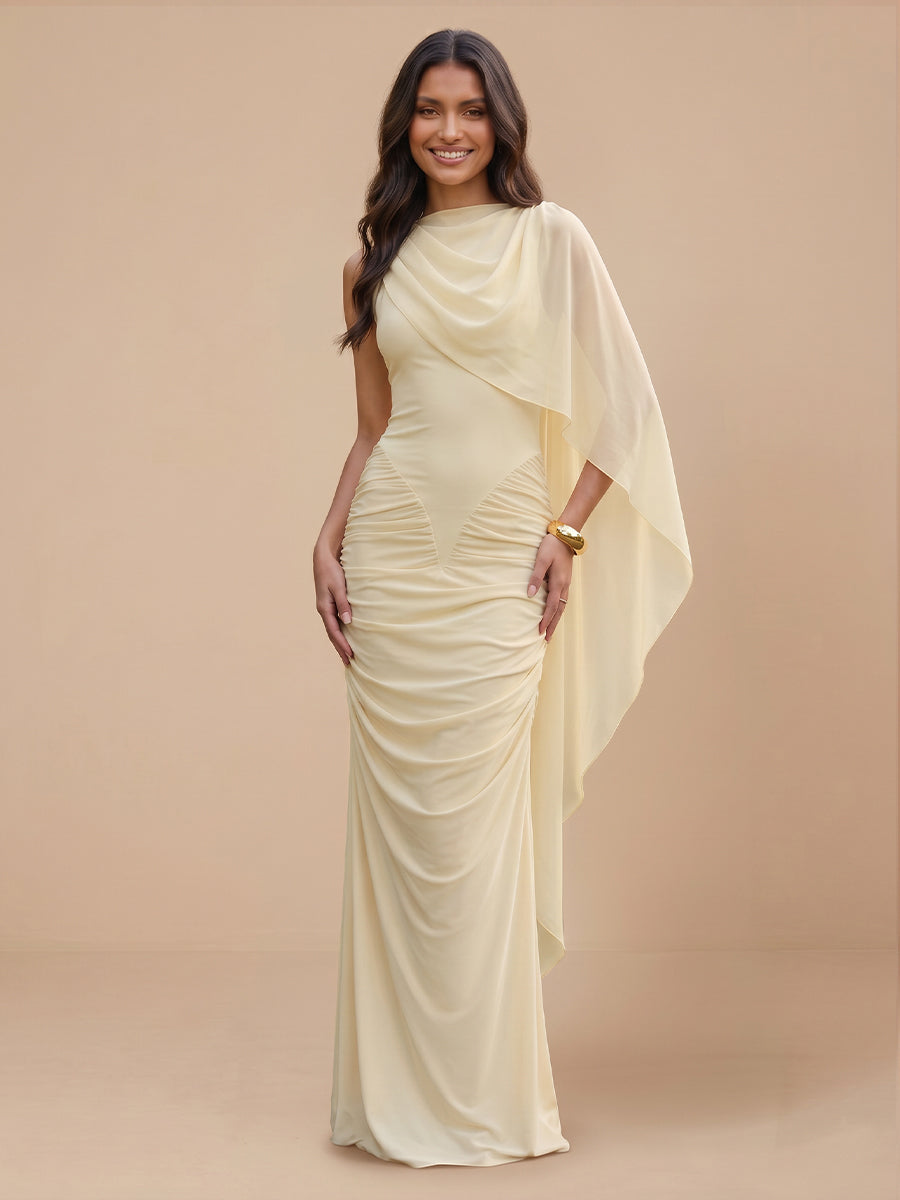 Chiffon Sheath Jewel Sleeveless Wedding Guest Dresses
