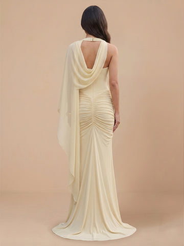 Chiffon Sheath Jewel Sleeveless Wedding Guest Dresses