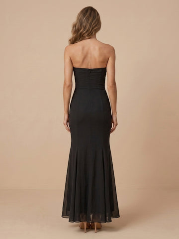 Mermaid Sweetheart Chiffon Sleeveless Wedding Guest Dresses