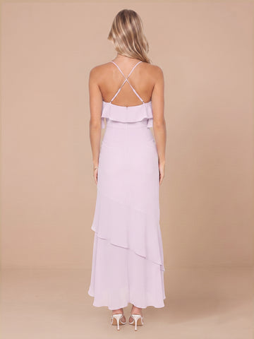 Sheath Spaghetti Straps Chiffon Sleeveless Wedding Guest Dresses