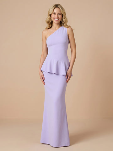 Satin Mermaid One Shoulder Sleeveless Wedding Guest Dresses