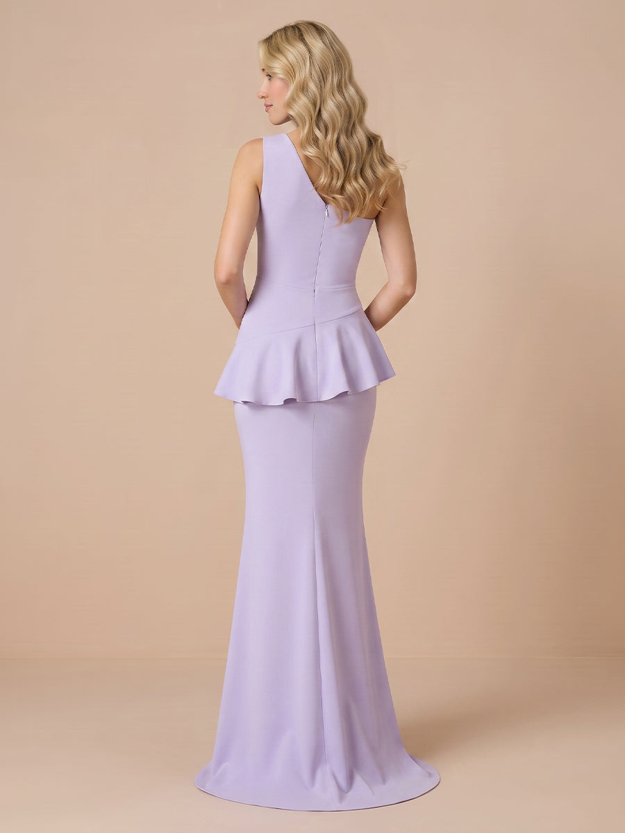 Satin Mermaid One Shoulder Sleeveless Wedding Guest Dresses