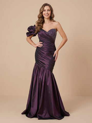 Mermaid Sweetheart Satin Sleeveless Evening Dresses
