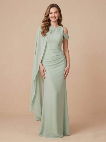 Chiffon Sheath Jewel Sleeveless  Wedding Guest Dresses
