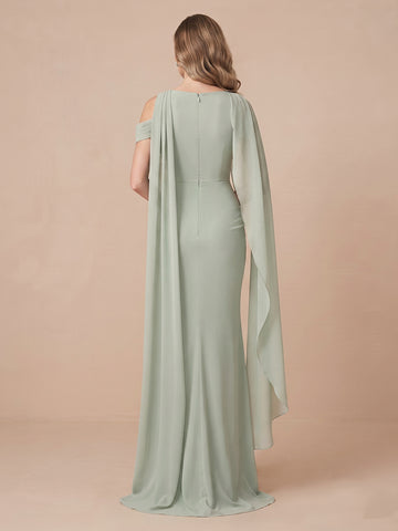 Chiffon Sheath Jewel Sleeveless  Wedding Guest Dresses