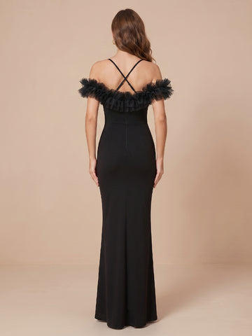Mermaid Off the Shoulder Satin Sleeveless Evening Dresses