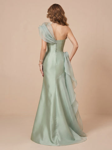 Mermaid Satin Strapless Sleeveless Evening Dresses