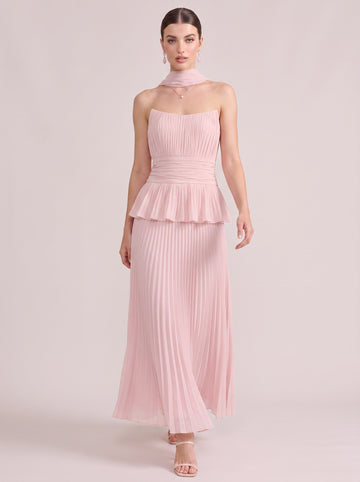 Chiffon Wedding Guest Dresses A Line Sleeveless Long Pleated Strapless 2026