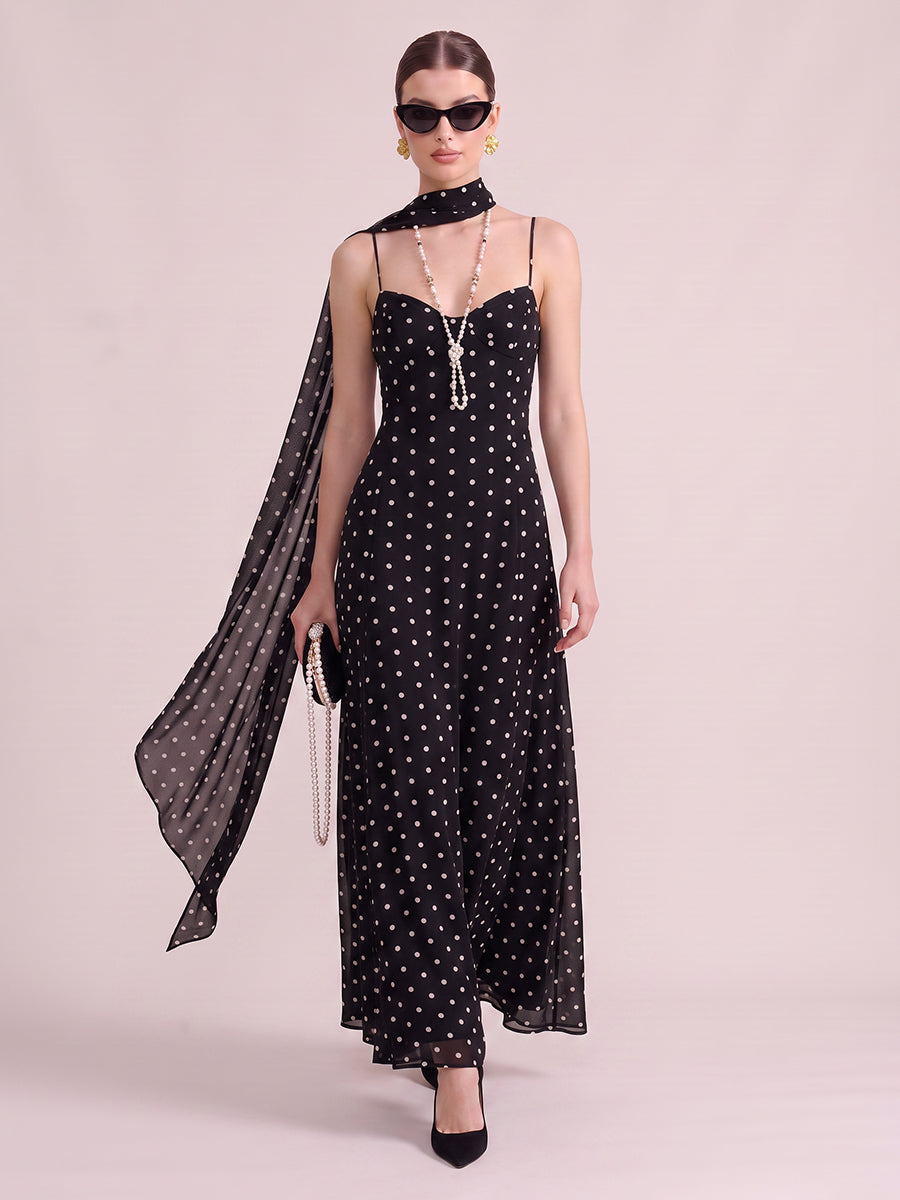 A Line Wedding Guest Dresses with Scarf Sweetheart Chiffon Sleeveless Long Black 2026