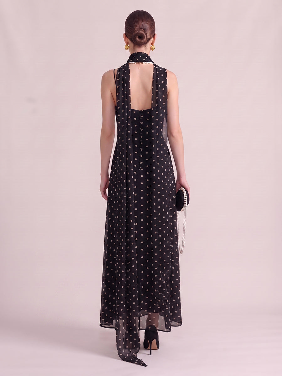 A Line Wedding Guest Dresses with Scarf Sweetheart Chiffon Sleeveless Long Black 2026