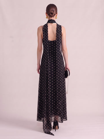 A Line Wedding Guest Dresses with Scarf Sweetheart Chiffon Sleeveless Long Black 2026