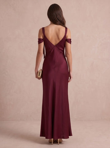 Mermaid Wedding Guest Dresses with Flower Square Neck Sleeveless Long Satin Formal Dresses