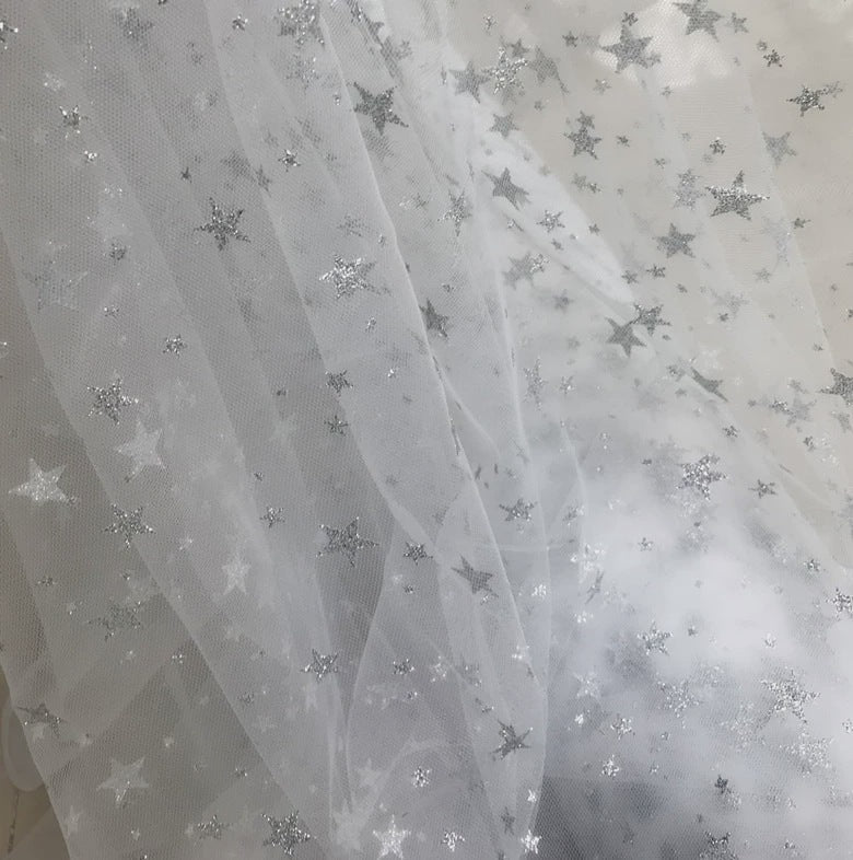 White Off Shoulder Star Glitter Tulle Corset Wedding Guest Dresses