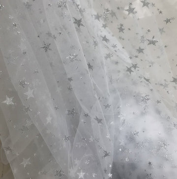 White Off Shoulder Star Glitter Tulle Corset Wedding Guest Dresses