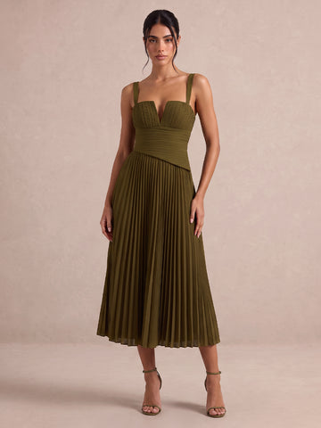 Olive A Line Ankle Length Chiffon Wedding Guest Dresses Sweetheart Neck Cocktail Dresses