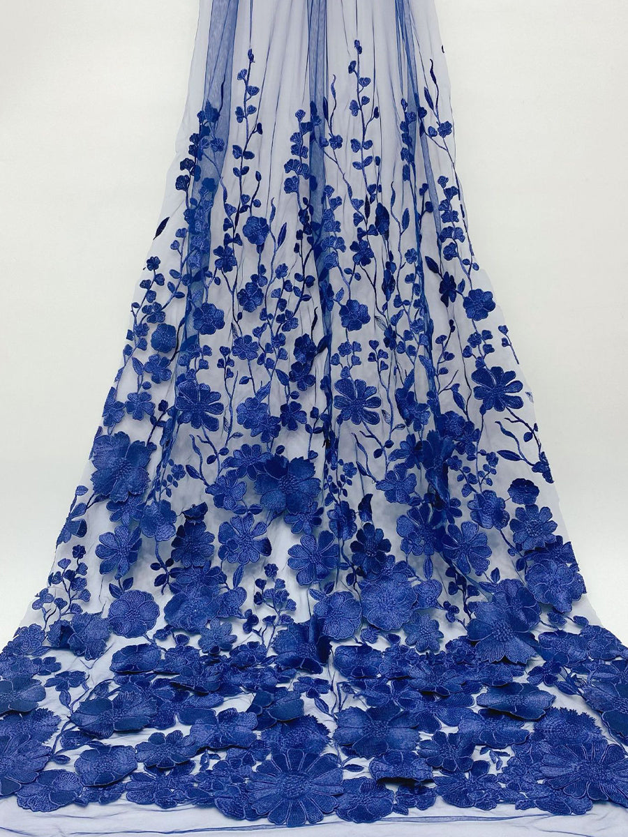 Navy Blue One Shoulder Wedding Guest Dresses A Line 3D Floral Tulle Tea Length Cocktail Dresses Plus Size