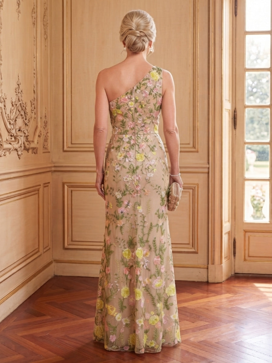 Mermaid One Shoulder Sleeveless Long Mother of the Bride Dresses
