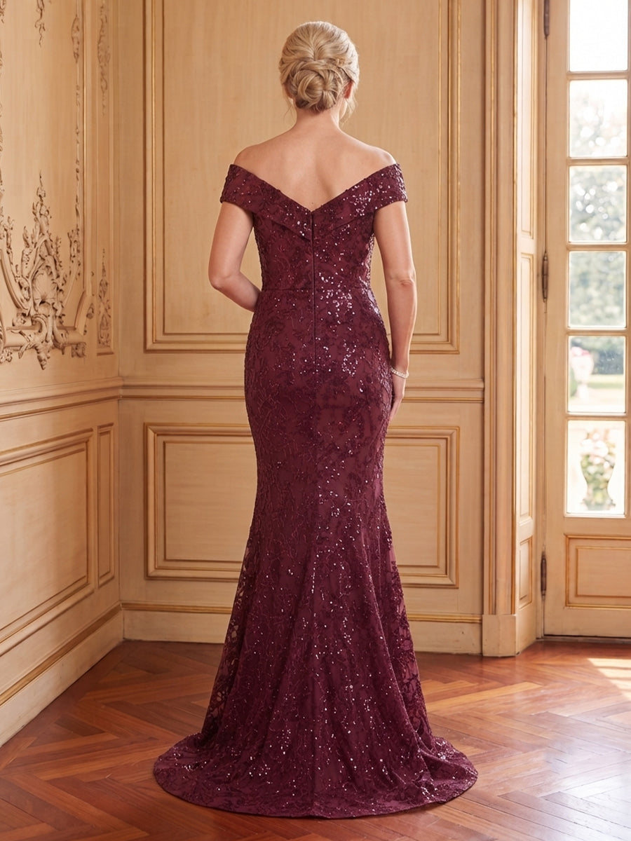 Sequins Mermaid Off the Shoulder Mother of the Bride Dresses