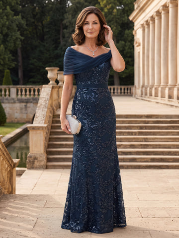 Off the Shoulder Mermaid Sleeveless Long Mother of the Bride Dresses