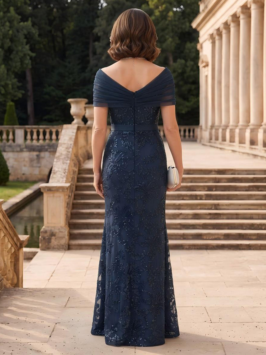 Off the Shoulder Mermaid Sleeveless Long Mother of the Bride Dresses