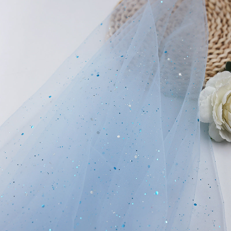 Light Blue Prom Dresses Sequin Tulle Bow Strap Tiered Gowns For Birthday Party