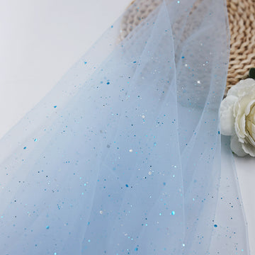 Light Blue Prom Dresses Sequin Tulle Bow Strap Tiered Gowns For Birthday Party
