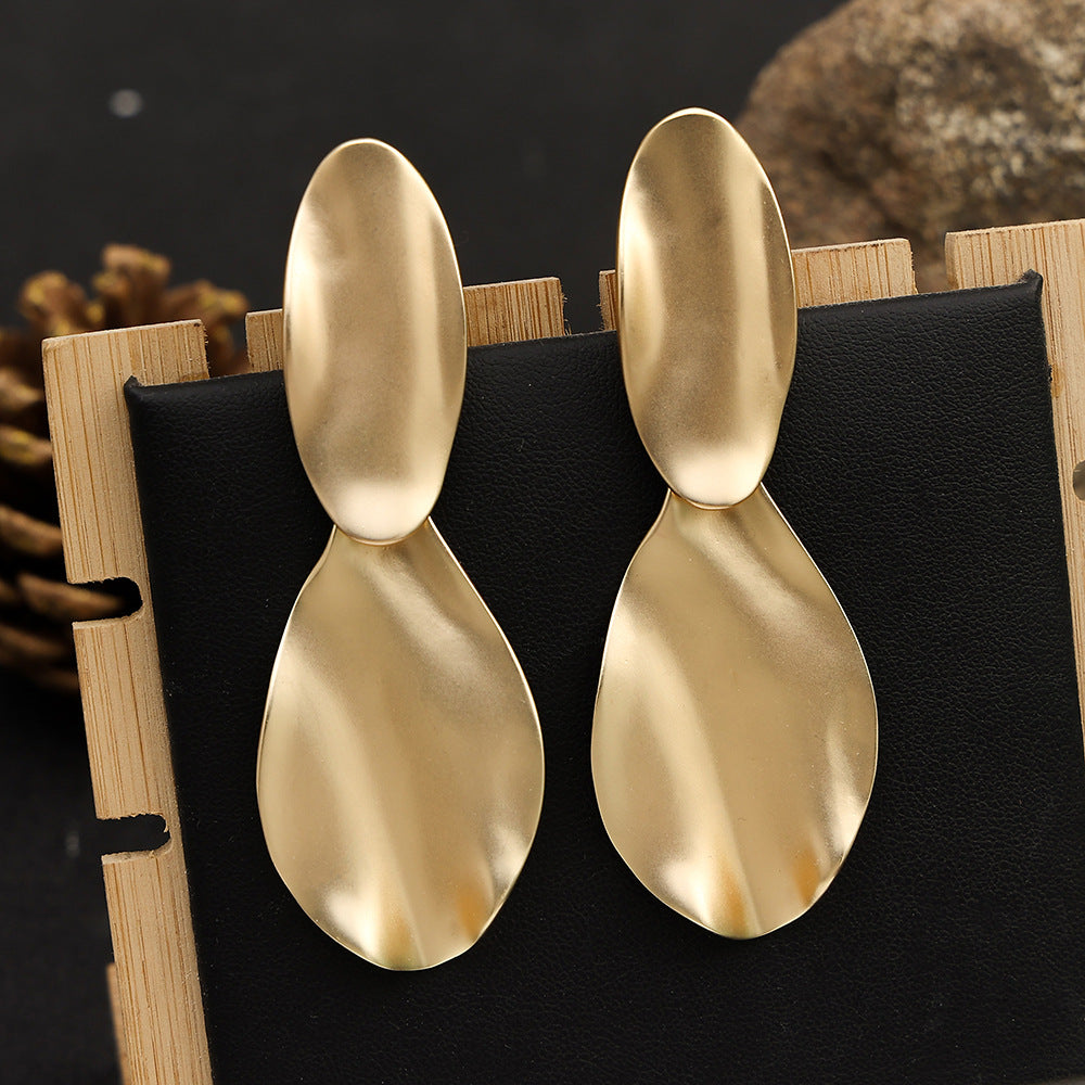 Matte Silver Double Teardrop Drop Earrings Minimalist Dangle Earrings
